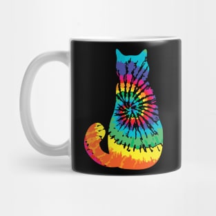 Tie Dye Cat Retro Pattern Mug